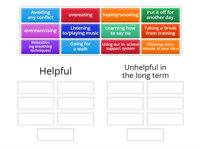 Helpful and harmful coping strategies