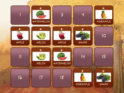 MEMORY GAME - FRUITS 