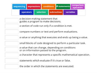 Operators (Keywords) Match-Up