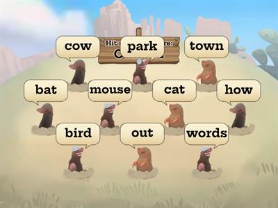 Whack-a-mole - Words with diphthongs: ow/ou