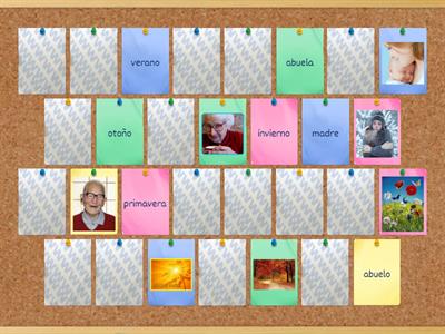 Juego de memoria-curso espanõl para todos-Elija la imagen de la tarjeta que coincida con su significado