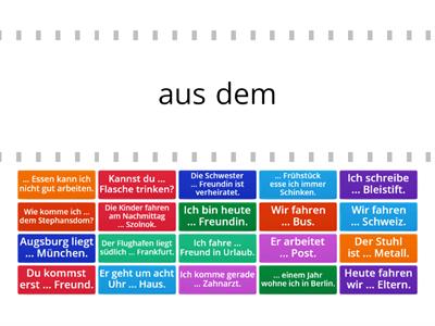 Präpositionen mit Dativ