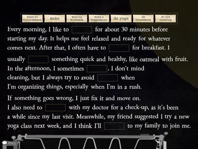 Do, make, take. Collocations