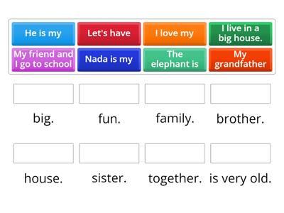 Grade 1 Unit 1 Vocabularies Game 3