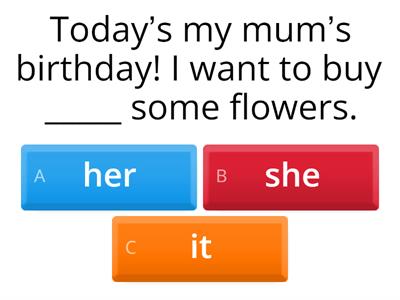 Personal pronouns (object)