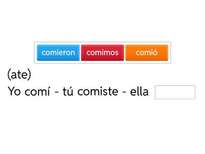 Verbos en Pasado: complete the conjugation (Practice)