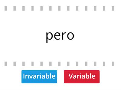 Palabras variables e invariables