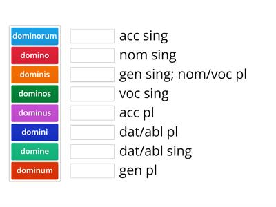 2nd Declension endings