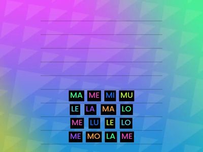 componi LE PAROLE sillabe M e L