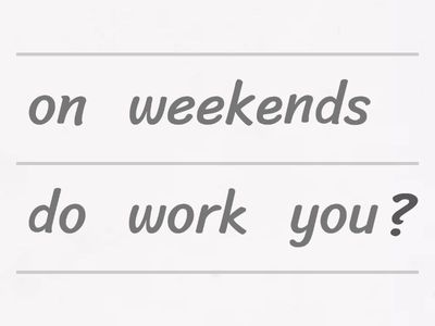 Present Simple - Word order in questions