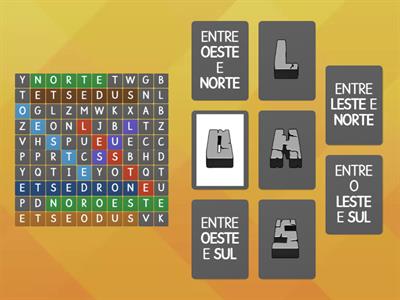 Caça Palavras: Pontos Cardeais e Colaterais