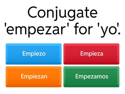 Spanish Stem-Changing Verbs Quiz