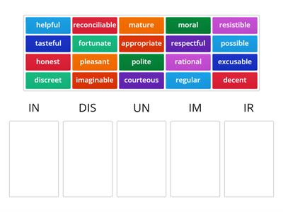 Negative prefixes 