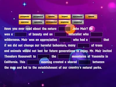 "spect" fill in the blanks