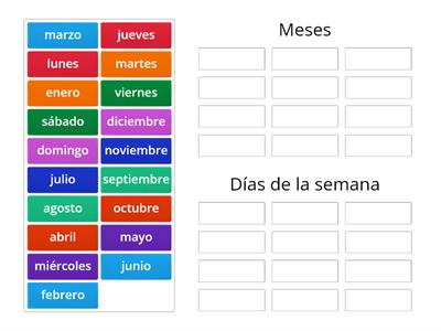 Sorting months and days of the week