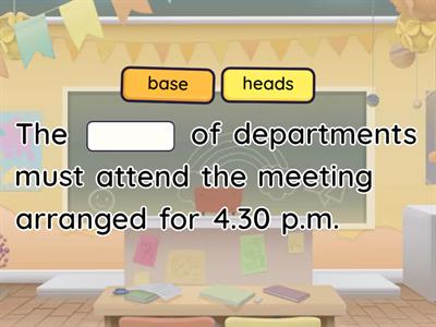 VOCABULARY PRACTICE: ROLES AND RESPONSIBILITIES