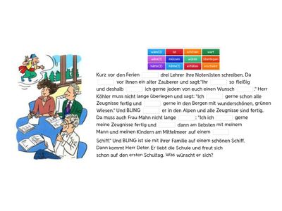 Prima Plus B1 L1 AB2 Eine Geschichte: Drei Wünsche