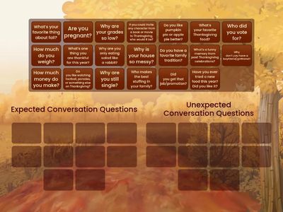 Thanksgiving Conversation Topic Sort