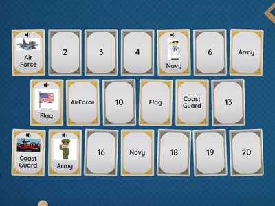  Veterans Day Matching Pictures & Words - 10 Pairs