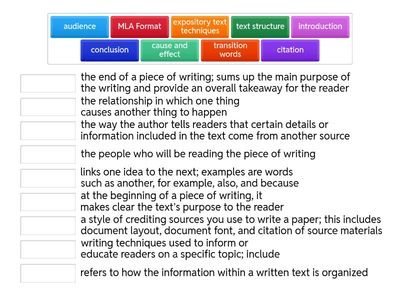 7th Grade Unit 2 Reading Vocabulary