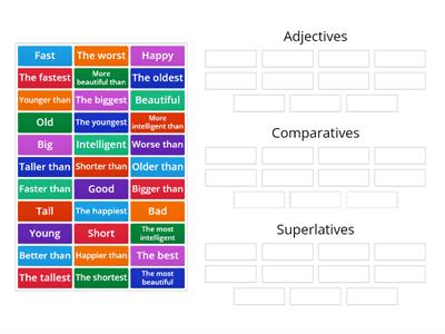 Adjectives, Comparatives, Superlatives