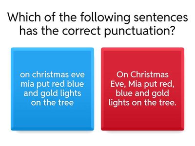 Christmas - punctuation quiz