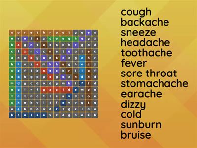 Health Problems - Word Search