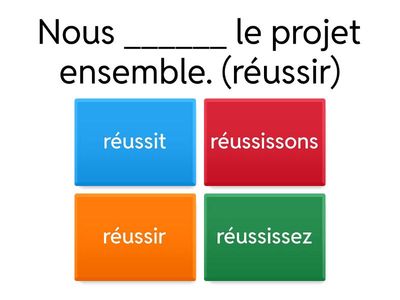 Conjugaison des verbes du 2e groupe