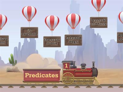 balloon pop Subject and Predicate Sort