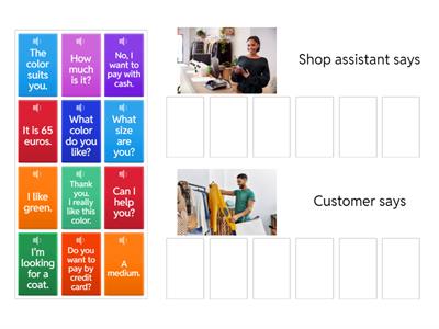 Shopping for clothes. (Dive into English 2)