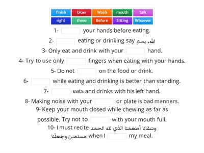 Year1-Etiquette of Eating & Drinking