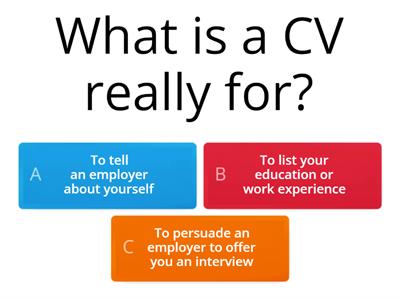 Writing a CV Quiz