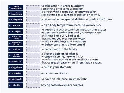 Illnesses and diseases.