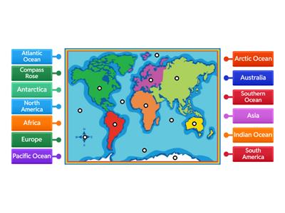 Continents and Oceans Practice
