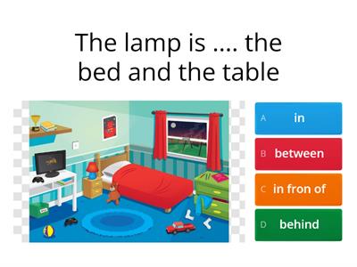 Prepositions of place (in/on/under/in front of/behind/next to/between)