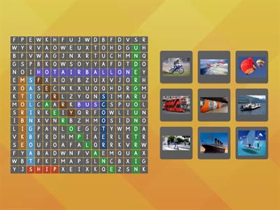 Transport Wordsearch