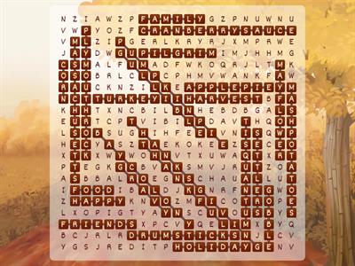 Thanksgiving word search