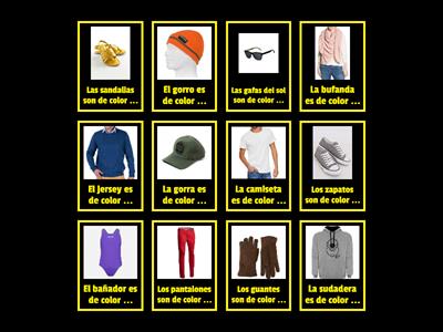 ropa: ¿De qué color ... ?