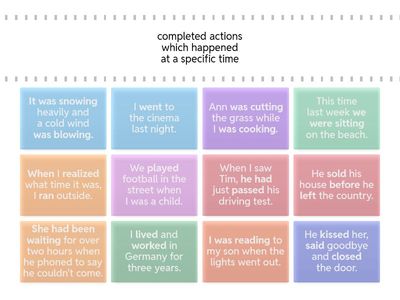 U4 Past tences (simple, continuous, perfect)