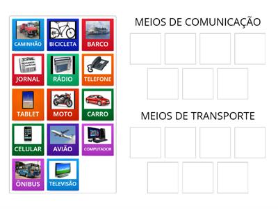 MEIOS DE TRANSPORTE E MEIOS DE COMUNICAÇÃO