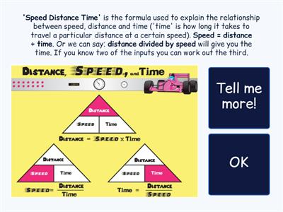 Distance, Time, Speed Formula