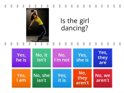 Present Continuous. Short answers