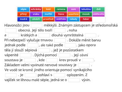 HLAVONOŽCI - doplňovačka