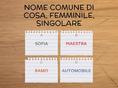 ANALISI GRAMMATICALE DEI NOMI 