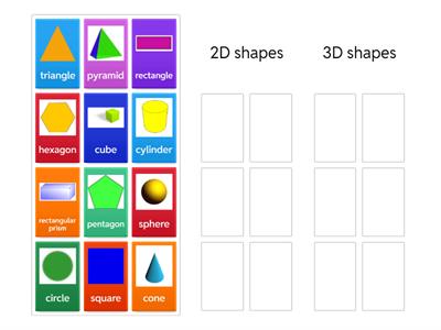 Sort 2D and 3D Shapes Sort