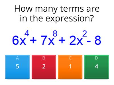Vocabulary: Expressions and Polynomials