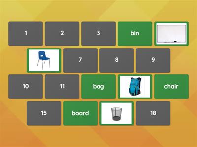Classroom Objects - MEMORY GAME