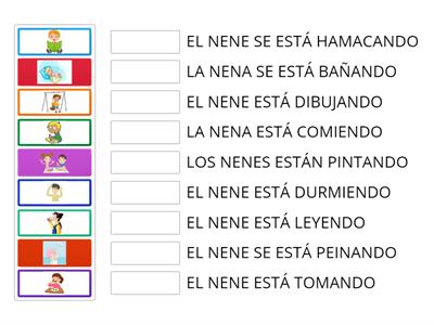 UNIR LAS ORACIONES CON EL DIBUJO-ACCIONES