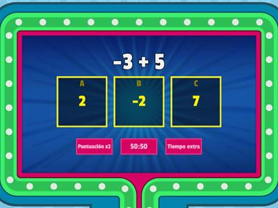 SUMA Y RESTA DE NUMEROS ENTEROS