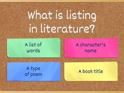 Understanding Listing in Literature